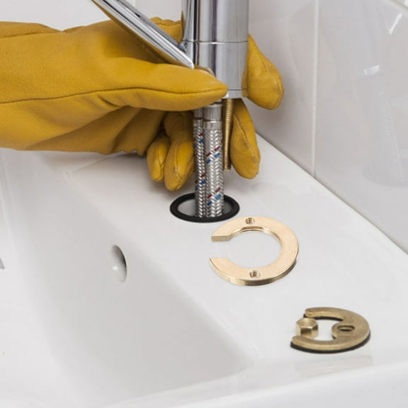 Vosarea 2Sets Faucet Lock Nut Kit Brass Material Ideal for Kitchen Sink Drain Strainer and Tap Fixing