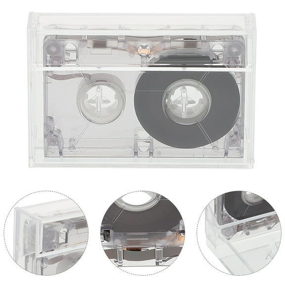 Vosarea 2pcs Blank Audio Tapes Transparent Plastic Interview Recording For Students And Musicians