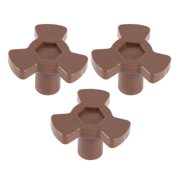 Vosarea 3Pcs Plastic Microwave Rotating Core Brown Replacement Coupler Tray Shafts for Microwave Use