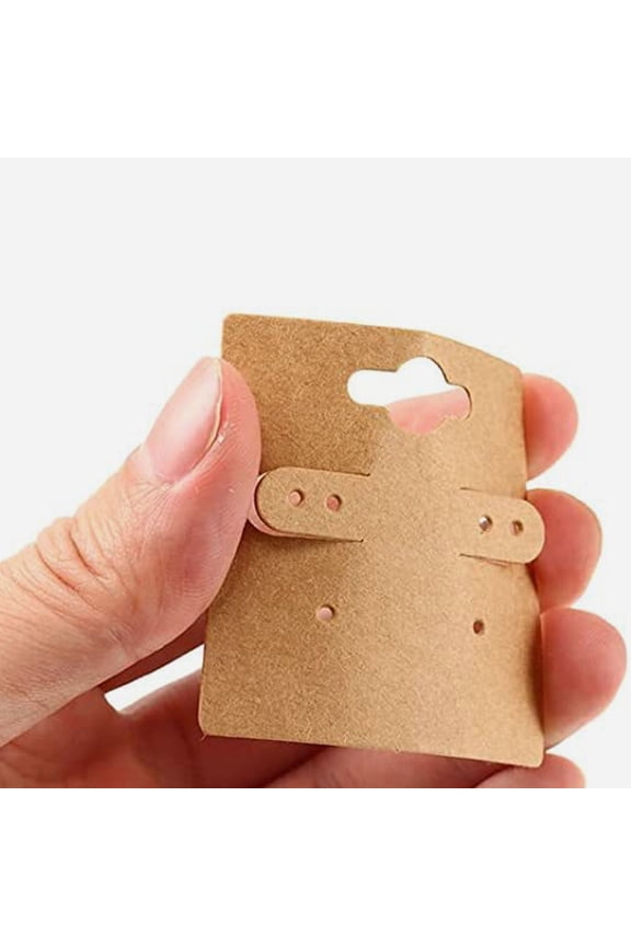 DIY Brown Paper Earring Cards for Jewelry, Safe and Durable 300Pcs