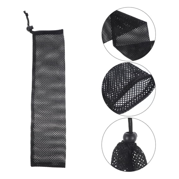 Vosarea 3Pcs Black Nylon Bird Feeding Bags Drawstring Design Mesh Sack for Outdoor Use
