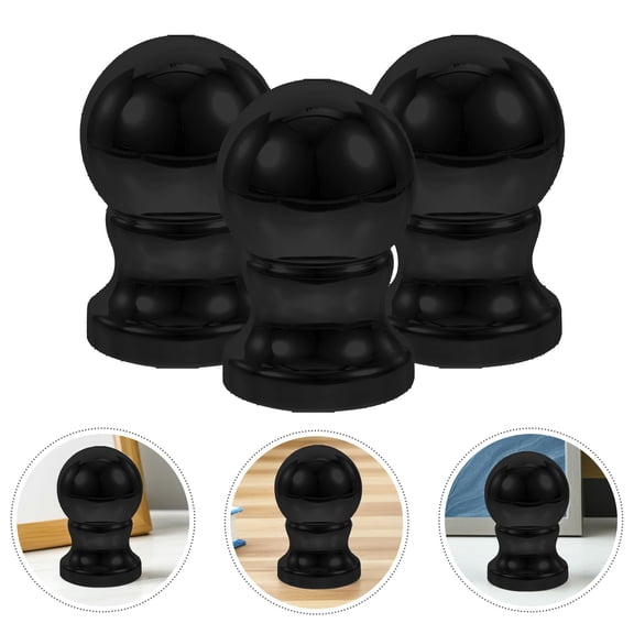 Vosarea Black ABS Flagpole Top Ball Rotating for Smooth Display 3Pcs