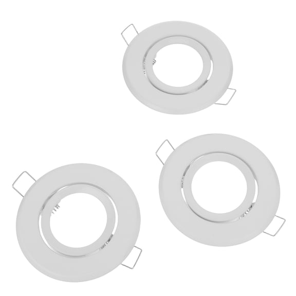 Vosarea 3Pcs Modern White Metal Spotlight Frame Downlight Holder with Easy Installation for Lamps
