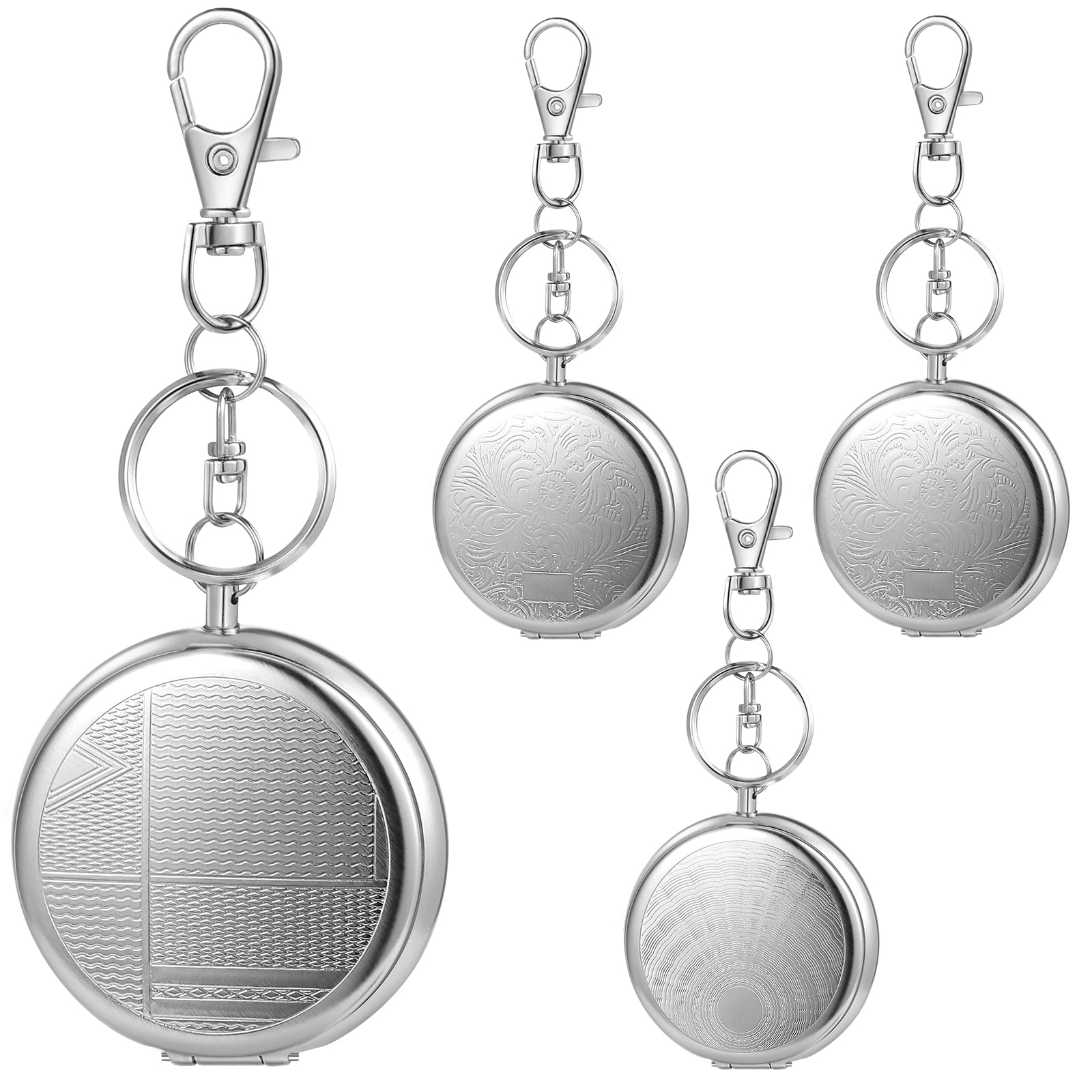 3Pcs Portable Pocket Ashtray Mini Stainless Steel Circular Ashtray