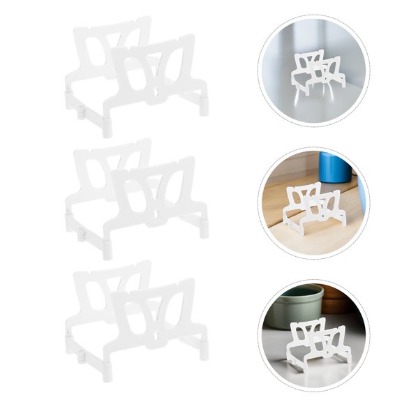 Vosarea 3Pcs White Coffee Filter Organizer Rack with Stable Support for Home Use