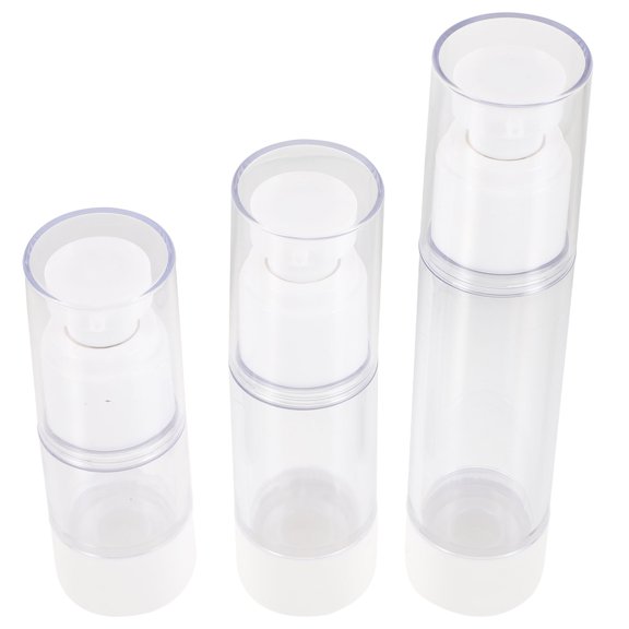 Vosarea 3Pcs White Travel Bottle Set Durable Reusable Plastic Containers for Cosmetic Storage