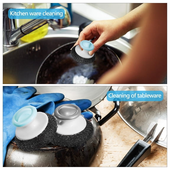 Vosarea 3pcs Kitchen Dish Cleaning Brushes Stainless Steel Tools