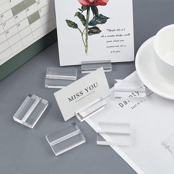 Vosarea 4Pcs Acrylic Wedding Card Stand Transparent for Banquet Simple Design