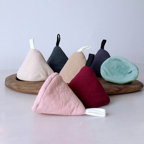 Vosarea 4Pcs Cotton Triangle Pot Handle Covers Heat Resistant Kitchen Pot Grip Caps
