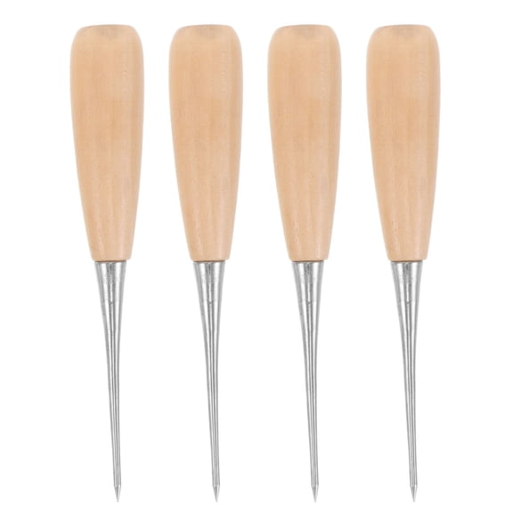 Vosarea 4Pcs Durable Wood Craft Punch Tools with Gourd Handle for Book Binding and Jewelry Making