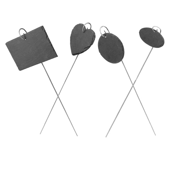 Vosarea 4Pcs Garden Plant Markers Slate Tags Assorted Colors Practical DIY Plant Identification