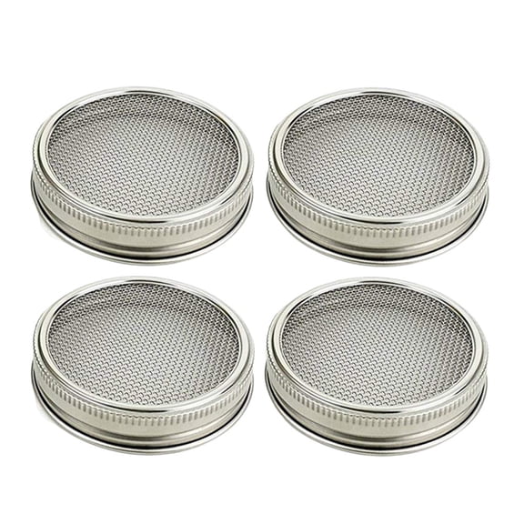 Vosarea 4Pcs Household Sprouting Caps Silver Drainage for Kitchen Gardening
