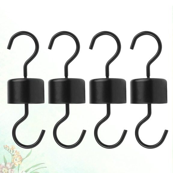 Vosarea 4Pcs Hummingbird Feeder Hooks Black Metal Rust Resistant Powder Coated for Outdoor Use