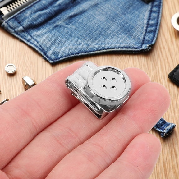 Vosarea 4Pcs Plated Silver Metal Overalls Buckles Replacement Clips No Sew Adjustable Fasteners