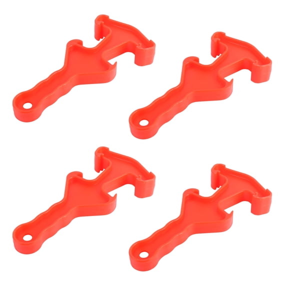 Vosarea 4Pcs Plastic Bucket Lid Opener Wrench Tool with Leverage Handle Red