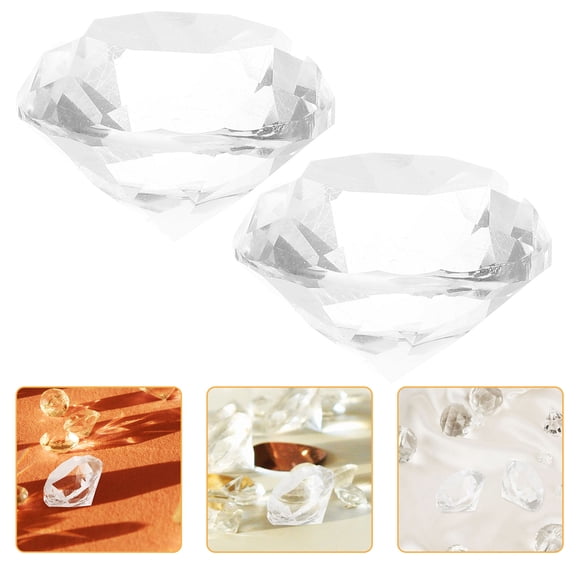 Vosarea 4Pcs Transparent Glass Decorative Crystal Wedding Faux Decor