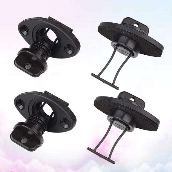 Vosarea 4Pcs Universal Boat Drain Plug Replacement Kit for Marine Hull Drainage Black