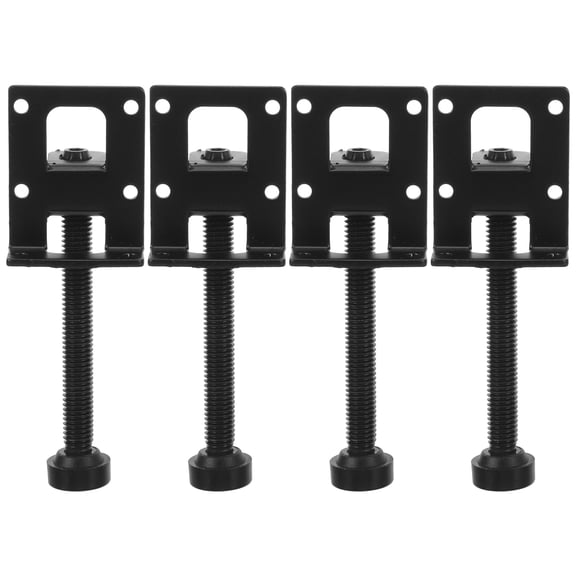 Vosarea 4pcs Furniture Levelers Threaded Iron Black Anti Slip For Uneven Floors