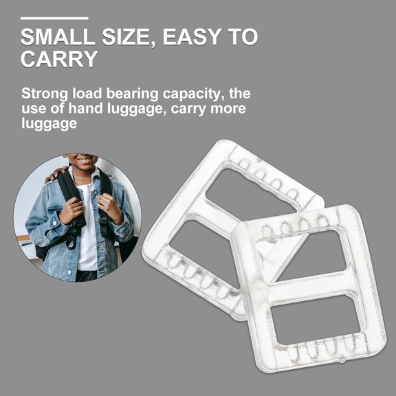 Vosarea 50Pcs Clear Plastic Webbing Strap Slider for Easy Length Adjustment DIY Use