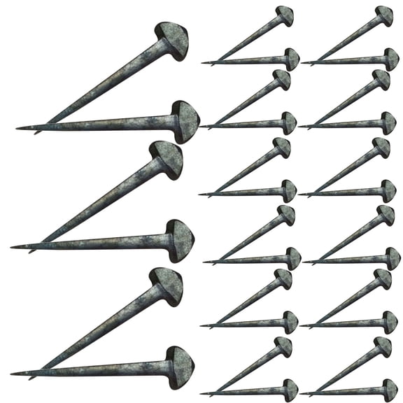Vosarea 50Pcs Durable Iron Horseshoe Nails Replaceable Horse Accessory Dark Grey Hoof Nails
