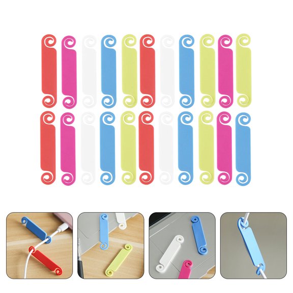 Vosarea 50Pcs Multicolor Cable Labels for Cord Identification with Smooth Writable Surface