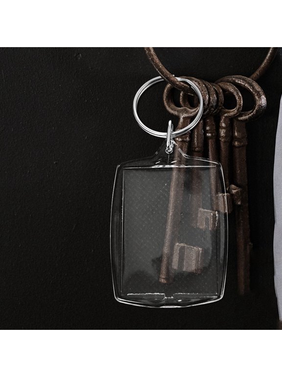 50pcs clear photo keyring Transparent Acrylic Simple Design for DIY Projects