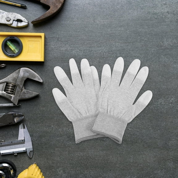 Vosarea 5Pairs Multi Purpose Grey Anti Static Gloves for Pc Repair and Manufacturing