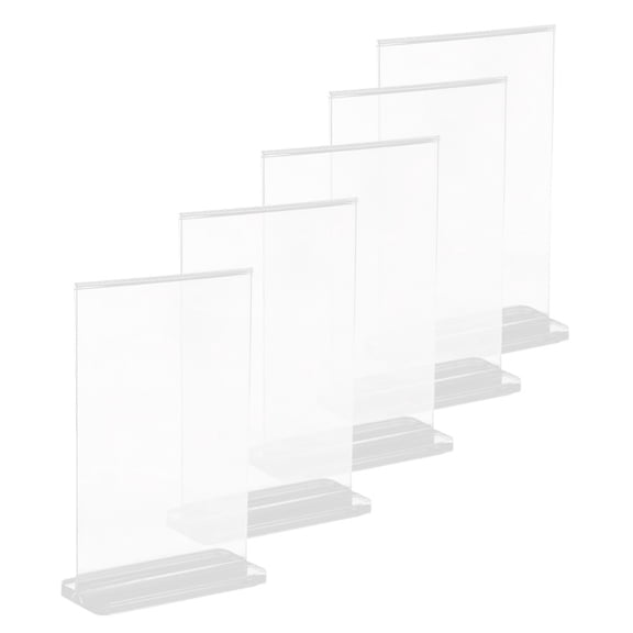 Vosarea 5Pcs Clear Acrylic Display Stand with Base for Restaurant Menu Sign Holders