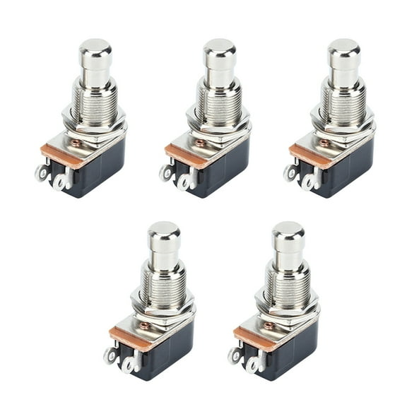 Vosarea 5Pcs Long Life Guitar Stomp Foot Buttons Multi Color 2 Pin Switch with Metal Contacts
