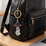Vosarea 5Pcs Metal Astronaut Keychain Multicolor Space Keyring for Backpack and Bag Charm Accessory