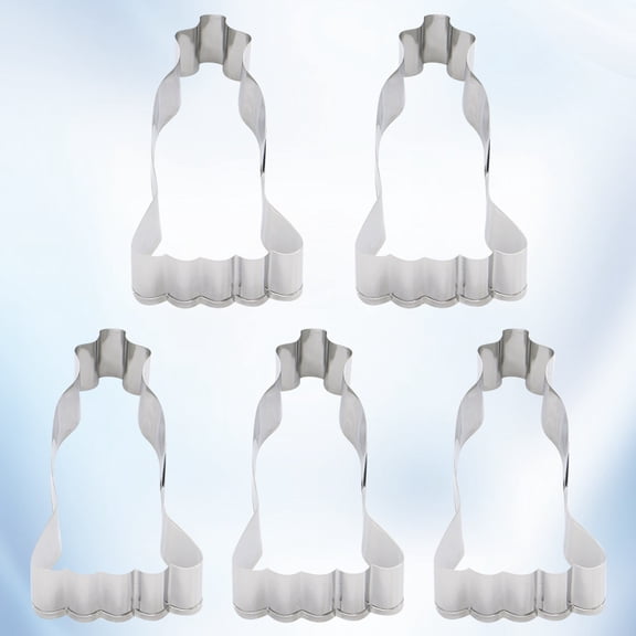 Vosarea 5Pcs Plated Silver Stainless Steel Mold for Baking Cookies Chocolates and Cake Decorations