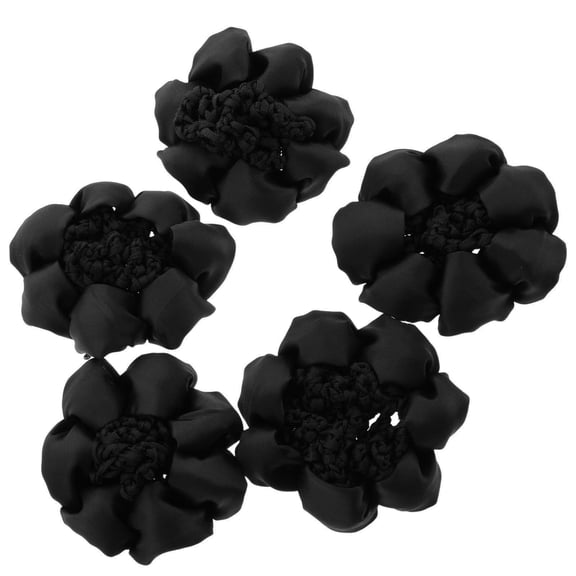 Vosarea 5pcs Black Hair Bun Cover Reusable Fabric Hair Holding Net for Professional Environments Workplace Young Girls