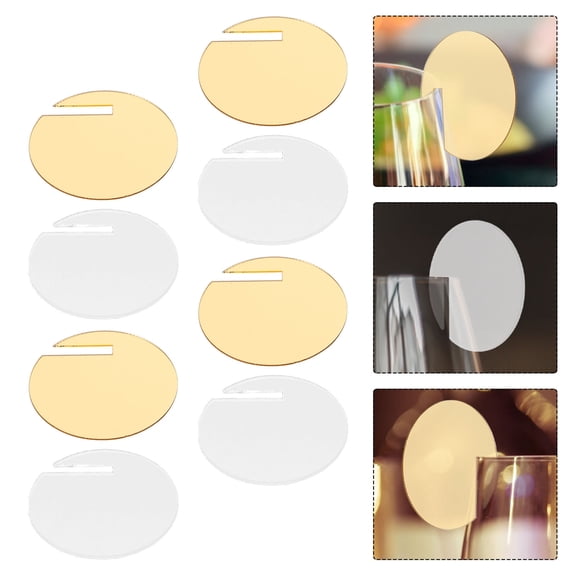 Vosarea 60Pcs Acrylic Drink Markers, Blank Round Wine Glass Tags, Elegant Wedding Party Cup Labels for Guests and Event Decor