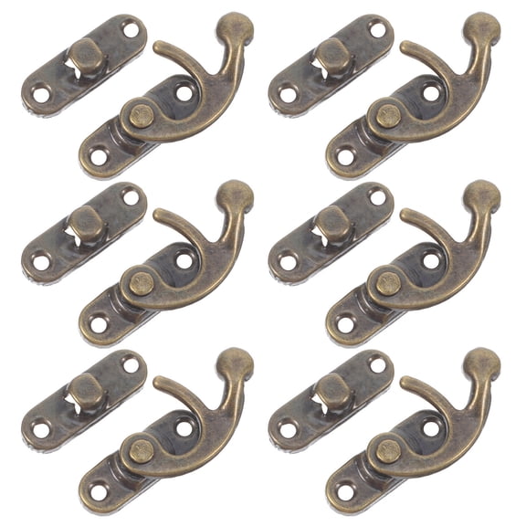 Vosarea 6Pcs Small Box Latch Hook in Olive Green for Jewelry Cabinets with Easy Use
