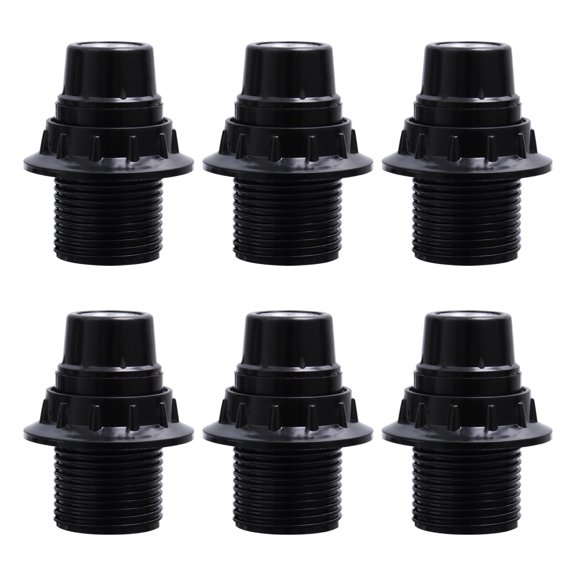 Vosarea 6pcs Standard Retro Socket Black Bulb Holder Adapter For Office Lighting