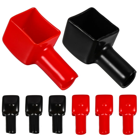 Vosarea 6pcs Terminal Block with Protective Cover Battery Terminal Protector Black PVC