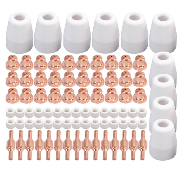 Vosarea 85Pcs Plasma Cutter Consumable Tips White for Pt31 Torch Durable Heat Resistant Cutting Use