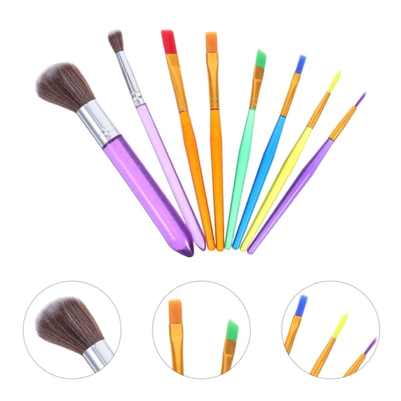 Vosarea 8Pcs Plastic Multi-Function Cookie and Dessert Brush Set for DIY Cake and Baking Decoration