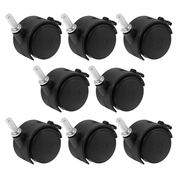 Vosarea 8Pcs Small Plastic Replacement Wheels for Trolley Cart Clothes Rack Smooth Roll