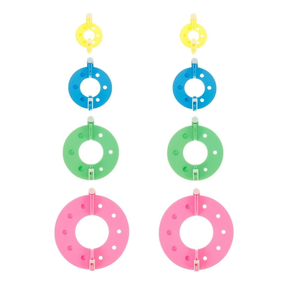 Vosarea 8pcs Pompom Maker Kit 4 Sizes Fluff Ball Weaver DIY Craft Tool Random Color 3.54*3.54*0.12 Inch