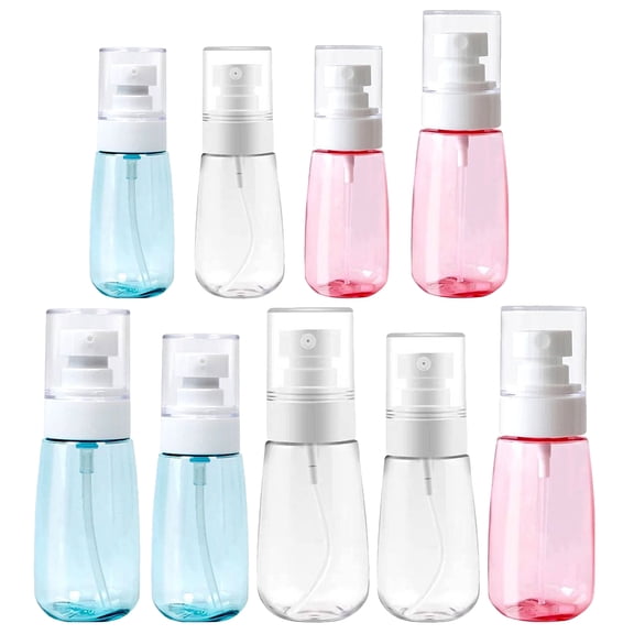 Vosarea 9Pcs Empty Spray Bottles Assorted Colors Airtight Liquid Storage Containers