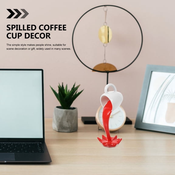 Vosarea Artistic Floating Coffee Mug Sculpture Resin Splash Cup for Tabletop Decoration