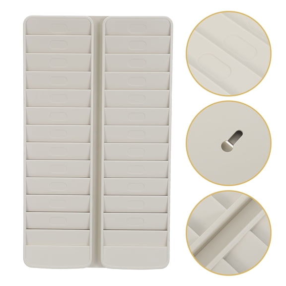 Vosarea Beige Plastic Wall Rack with 24 Slots for Time Card Storage and Office Organization