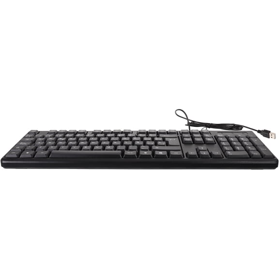 Vosarea Black Full Size Wired Keyboard USB with Number Pad for Gaming and Home Use