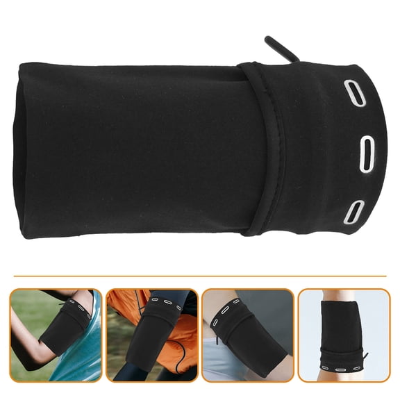 Vosarea Black Running Phone Armband Lightweight Adjustable Sports Arm Bag with Earphone Hole for Exercise