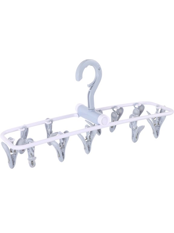 Blue Clip and Drip Laundry Drying Rack Foldable Hanging System for Bras Hosiery and Delicates