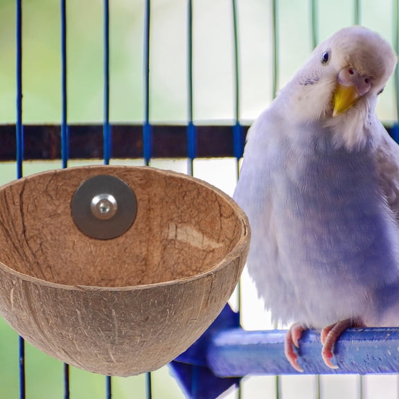 Vosarea Brown Hanging Bird Bed Made from Coconuts Shell for Cage and Garden Birds