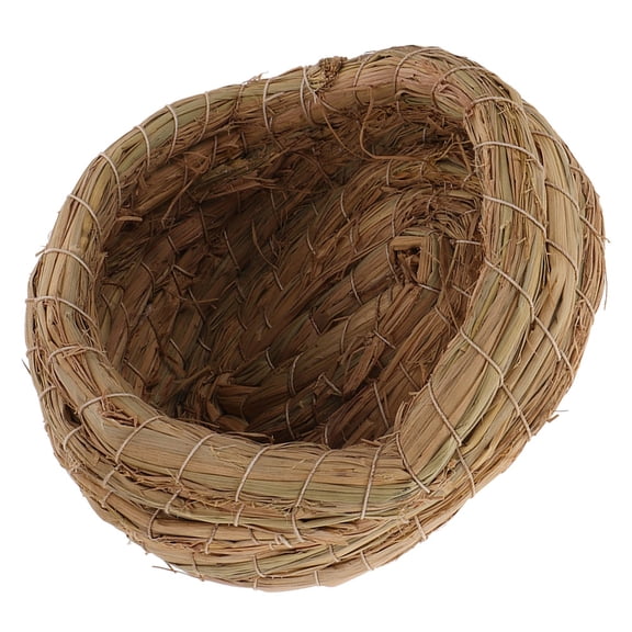 Vosarea Brown Straw Woven Chicken Coop Nest for Backyard Egg Collection