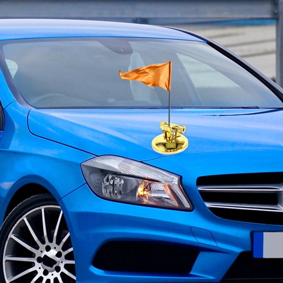 Vosarea Car Flag Mount Suction Cup Base Durable Plastic Holder for Vehicle and Rv in Golden