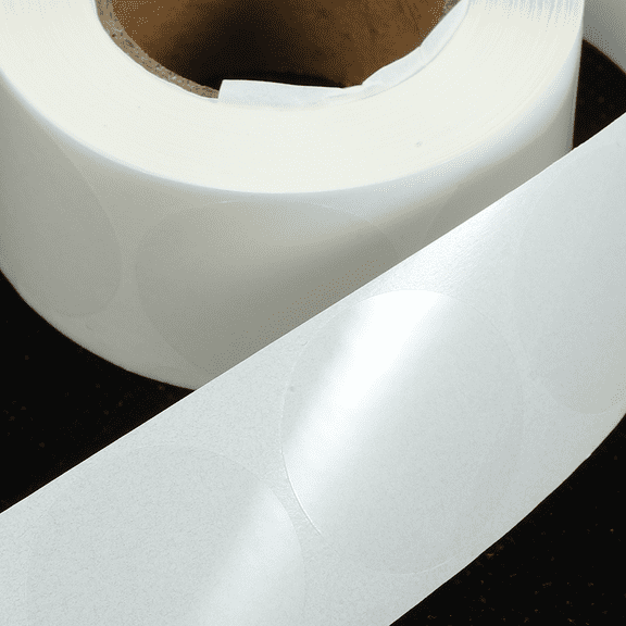 Vosarea White Clear Circle Stickers, Easy to Write on, for Home and Office Use